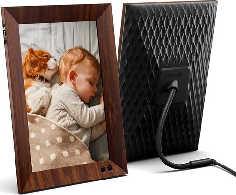 Nixplay 10.1 inch Smart Digital Photo Frame with WiFi (W10F) - Wood Effect - Share Photos and Videos Instantly via Email or App in Kuwait