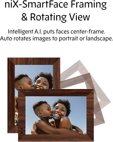 Nixplay 10.1 inch Smart Digital Photo Frame with WiFi (W10F) - Wood Effect - Share Photos and Videos Instantly via Email or App in Kuwait