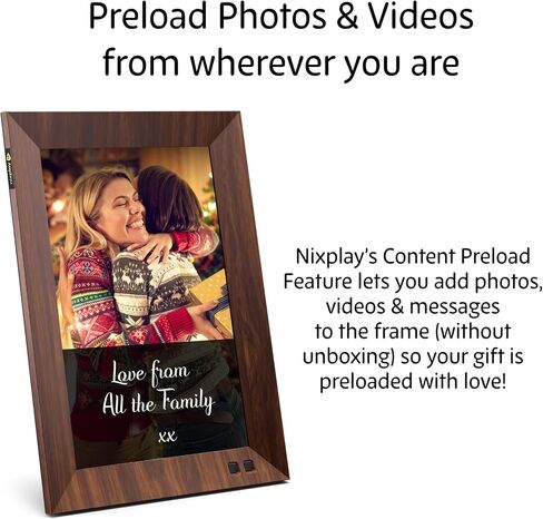 Nixplay 10.1 inch Smart Digital Photo Frame with WiFi (W10F) - Wood Effect - Share Photos and Videos Instantly via Email or App in Kuwait