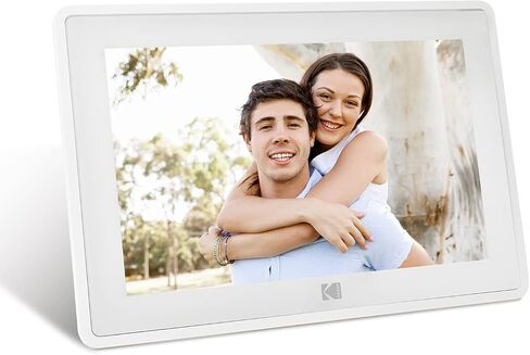 Kodak 10.1 Inch WiFi Digital Picture Frame, IPS Touch Screen HD Display with 16GB Storage, Share Video Clips and Photos Instantly via E-Mail or App, Effortless to Set up - White in Kuwait