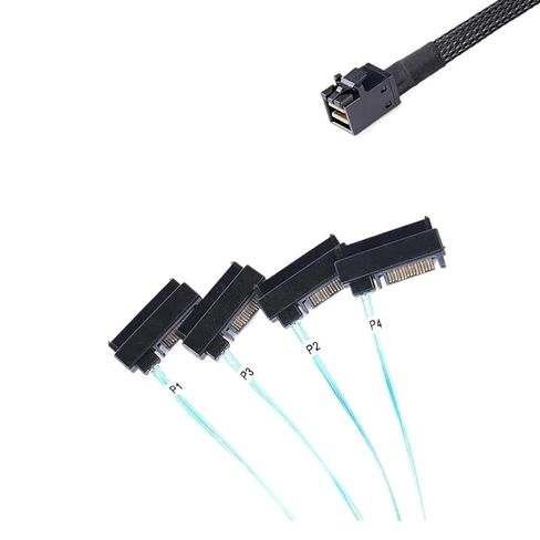 DAGIJIRD Mini-SAS to SAS Cable, Mini SAS HDD SFF-8643 to 4 SFF-8482 Connector (3.3ft) in Kuwait