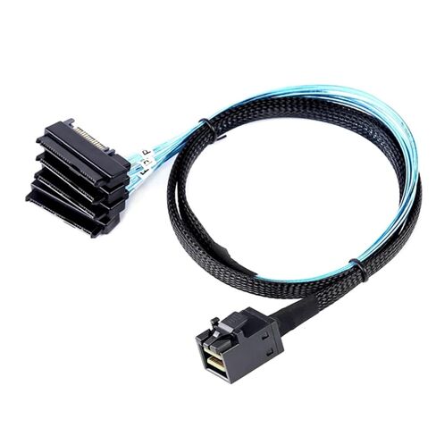 DAGIJIRD Mini-SAS to SAS Cable, Mini SAS HDD SFF-8643 to 4 SFF-8482 Connector (3.3ft) in Kuwait