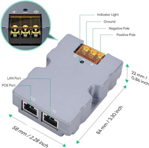 GigE Passive PoE Injector, 10MbPs 100MbPs 1000MbPs 48 to 57V 6A 320W High Power PoE Gigabit Ethernet Injector, Dishy Cable Adapter to RJ45 Connect Ethernet Adapter in Kuwait