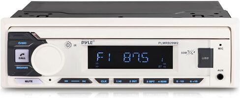 جهاز استقبال DIN فردي لراديو Pyle Marine - بث لاسلكي عبر البلوتوث، موالف AM/FM، تشغيل USB/AUX MP3، مكالمات بدون استخدام اليدين، جهاز تحكم عن بعد، أزرار RGB، ترقية ستيريو مقاومة للرذاذ in Kuwait