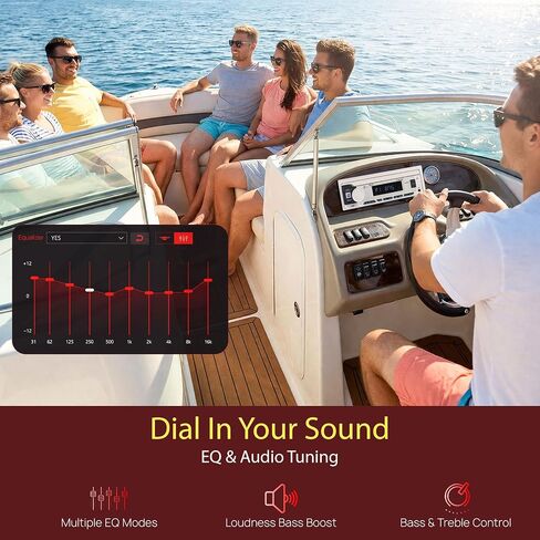 جهاز استقبال DIN فردي لراديو Pyle Marine - بث لاسلكي عبر البلوتوث، موالف AM/FM، تشغيل USB/AUX MP3، مكالمات بدون استخدام اليدين، جهاز تحكم عن بعد، أزرار RGB، ترقية ستيريو مقاومة للرذاذ in Kuwait