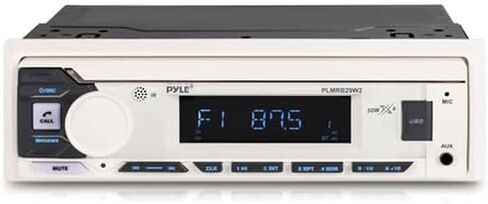 جهاز استقبال DIN فردي لراديو Pyle Marine - بث لاسلكي عبر البلوتوث، موالف AM/FM، تشغيل USB/AUX MP3، مكالمات بدون استخدام اليدين، جهاز تحكم عن بعد، أزرار RGB، ترقية ستيريو مقاومة للرذاذ in Kuwait