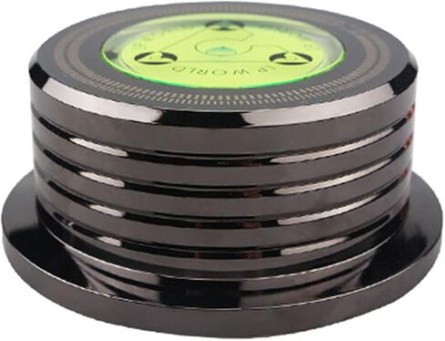 EMVANV Record Weight Stabilizer, Record Weight, Aluminum Alloy LP Disc Stabilizer, Vinyl Weight Disc Stabilizer, for Vinyl Record Players, LP Record Players, Phonographs(Bright Black) in Kuwait