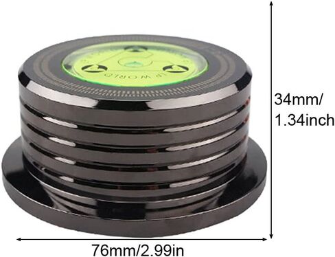 EMVANV Record Weight Stabilizer, Record Weight, Aluminum Alloy LP Disc Stabilizer, Vinyl Weight Disc Stabilizer, for Vinyl Record Players, LP Record Players, Phonographs(Bright Black) in Kuwait
