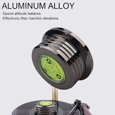 EMVANV Record Weight Stabilizer, Record Weight, Aluminum Alloy LP Disc Stabilizer, Vinyl Weight Disc Stabilizer, for Vinyl Record Players, LP Record Players, Phonographs(Bright Black) in Kuwait