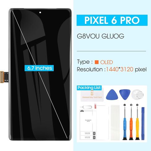 OLED for Google Pixel 6 Pro 5G LCD Screen Replacement - for Google Pixel 6 Pro 5G LCD Display G8VOU GLUOG Digitizer Touch Screen Full Assembly with Repair Tools in Kuwait