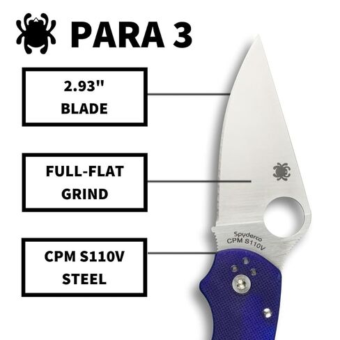 Spyderco Para 3 Folding Pocket Knife, PlainEdge in Kuwait