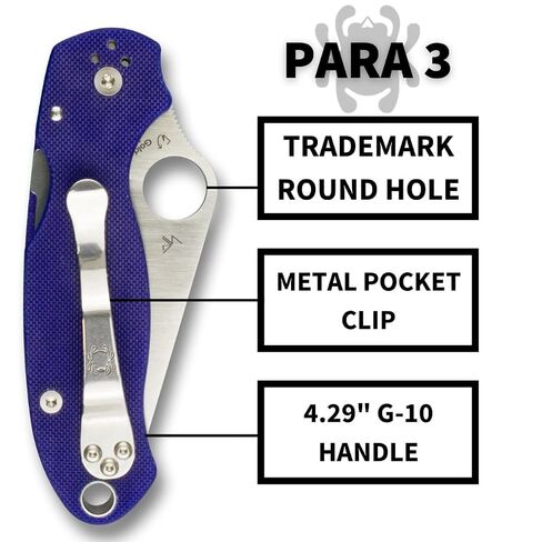 Spyderco Para 3 Folding Pocket Knife, PlainEdge in Kuwait