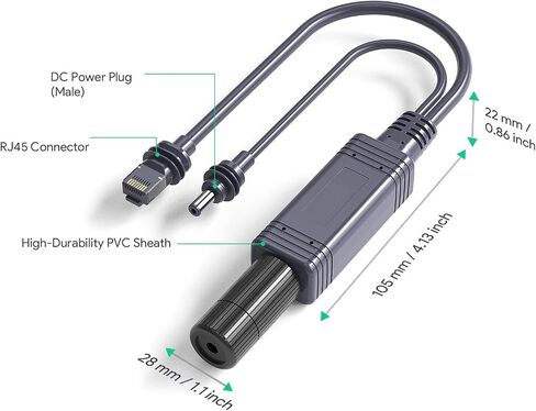 PoE Power Over Ethernet Splitter Adapter, PoE Splitter DC37-52V, 100W 100M Ethernet POE Splitter Adapter Gigabit PoE Splitter for Satellite Accessories Cat5e in Kuwait