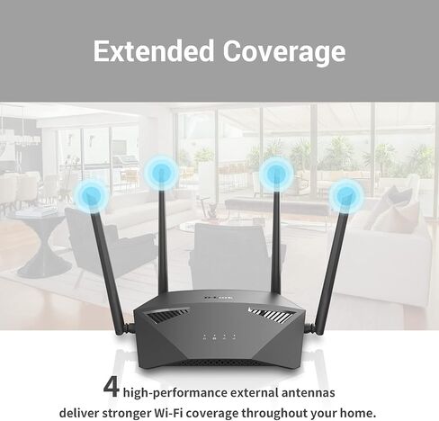 D-Link DIR-1950 IEEE 802.11ac Ethernet Wireless Router - 2.40 GHz ISM Band - 5 GHz UNII Band - 4 x Antenna(4 x External) - 237.50 MB/s Wireless Speed - 4 x Network Port - 1 x Broadband Port - Gigabit in Kuwait