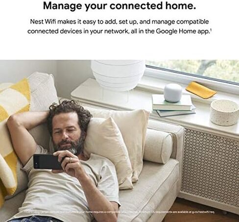 Google Nest WiFi - AC2200 (2nd Generation) Router and Add On Access Point Mesh Wi-Fi System (Add On Access Point ONLY - Router Sold Separately - Mist (Sand) (Renewed) in Kuwait