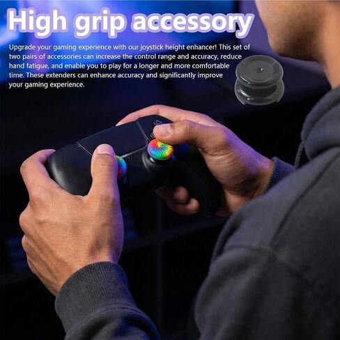 Teemuday Fit for Xbox Controller Thumbstick Enhancement Kit: 24 Silicone Caps, 4 Tall Joystick Grips, 4 Assist Rings Compatible Fit for Xbox One X and Fit for Xbox Series X - Mixed Color A in Kuwait