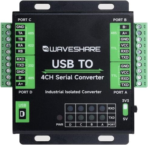 Industrial USB to 4-Ch Serial Converter, Original FT4232HL Chip, Supports USB to RS232/485/422/TTL, Multiple Devices Applicable, Multi-OS Compatible @XYGStudy (USB to 4CH Serial Converter) in Kuwait