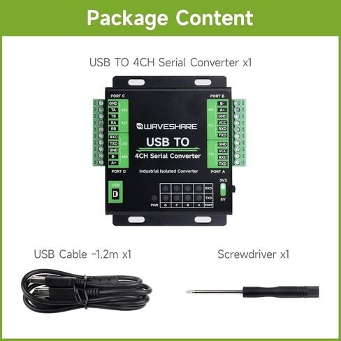 Industrial USB to 4-Ch Serial Converter, Original FT4232HL Chip, Supports USB to RS232/485/422/TTL, Multiple Devices Applicable, Multi-OS Compatible @XYGStudy (USB to 4CH Serial Converter) in Kuwait