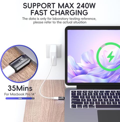 240W USB C Magnetic Adapter, 2 Pack 24 Pin Straight Adapter Dust Plug | 80Gbps Data 16K Video Transfer, PD Fast Charging Magnetic USB C Adapter for Thunderbolt 5, MacBook Pro/Air, Samsung Galaxy in Saudi Arabia