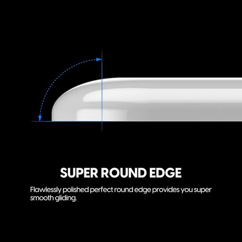 Superglide Glass Mouse Skates - Super Smooth Glide, Polished Round Edge, Super Fast Gaming Mouse Feet with Durable Sole for Razer Deathadder v3 Pro (Type-S, White) in Kuwait