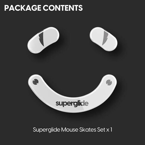 Superglide Glass Mouse Skates - Super Smooth Glide, Polished Round Edge, Super Fast Gaming Mouse Feet with Durable Sole for Razer Deathadder v3 Pro (Type-S, White) in Kuwait