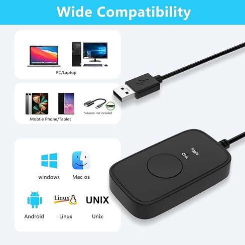 Mouse Jiggler Undetectable, USB Mover, Gaming Automatic Continuous Click Device, Plug & Play, Simulate Mouse Pointer Movement to Prevent PC Sleep in Kuwait