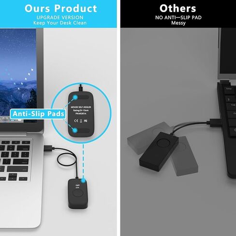 Mouse Jiggler Undetectable, USB Mover, Gaming Automatic Continuous Click Device, Plug & Play, Simulate Mouse Pointer Movement to Prevent PC Sleep in Kuwait