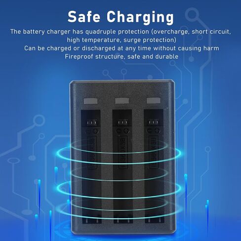 Fabater 3 Channel Fast Battery Charger Hub for X3, Quick Charging Storage Station with USB Type C Cable, Smart LED Indicators Triple Battery Charger in Kuwait