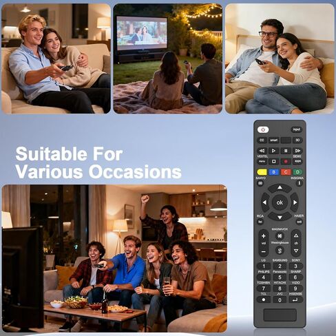 Universal TV Remote Control Compatible with Samsung/LG/Vizio/Hisense/Sony/Philips/Onn/Sharp/RCA/Element/Westinghouse/Sanyo/Emerson TV and More Brand Smart TVs in Kuwait
