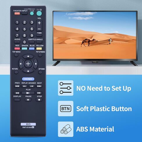 New RMT-B104A Replacement Remote Control Compatible for Sony Blu-Ray Disc DVD Player BDP-S360 BDP-S363 BDP-S560 BDP-N460 BDP-N460HP BDPS360 BDPS363 BDPS560 BDPN460 BDPN460HP in Kuwait