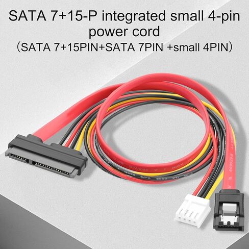 SATA 22pin (7+15) Data Power Combo Cable, Floppy 4Pin to SATA 22Pin Adapter, SATA III 6Gbps Integrated Cable for HDD SSD Optical Drive Desktop PC Internal Drive - 15.7in/40cm in Kuwait