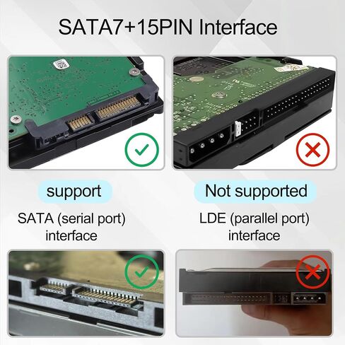 SATA 22pin (7+15) Data Power Combo Cable, Floppy 4Pin to SATA 22Pin Adapter, SATA III 6Gbps Integrated Cable for HDD SSD Optical Drive Desktop PC Internal Drive - 15.7in/40cm in Kuwait