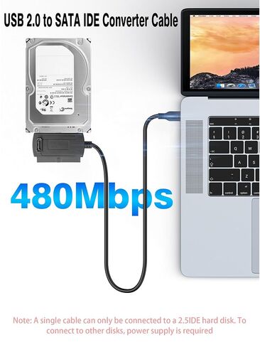 YACSEJAO USB 2.0 to SATA IDE Converter Cable Adapter, Black, 1.8FT/0.55M in Kuwait