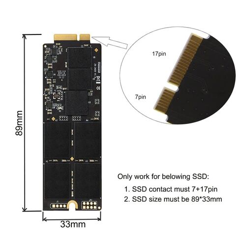 chenyang 17+7Pin MAC SSD to 2.5" SATA Hard Disk Drive Case Enclosure Adapter for 2012 Retina Pro iMac SSD in Kuwait