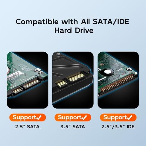 MAIWO SATA IDE to USB 3.0 Adapter Cable, Hard Drive Reader Converter for 2.5/3.5 Inch IDE HDD, 2.5/3.5 Inch SATA HDD/SSD, 5.25 Inch DVD/CD Drive, 12V 2A Power Adapter in Kuwait