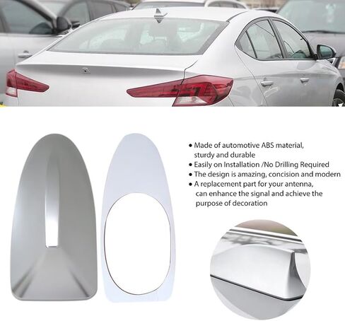 Specialized Ebony Shark Fin Roof Antenna Cover for Hyundai Elantra Sport Sedan 4-Door 2.0L 2014-2016 - Silver (Check The Size Before!) in Kuwait