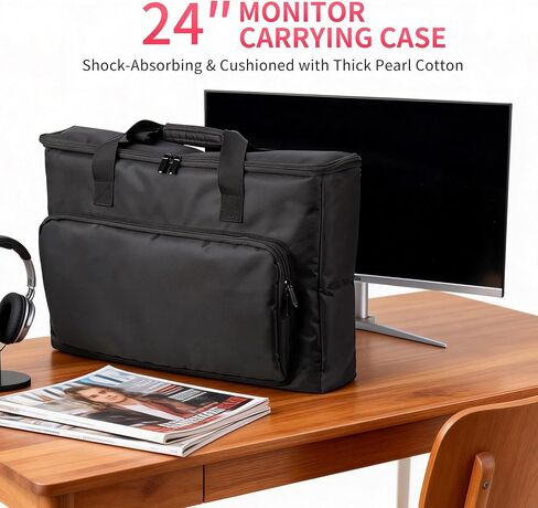 24 Inch Monitor Carrying Case, Thick Padding Protective Carrying Case for 24" LCD Gaming Monitor, Water Resistant Monitor Protector Sleeve for 24 Inch Desktop Monitor(24) in Kuwait