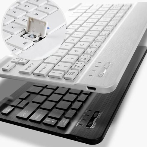 Chiyyak Wireless Tablet Keyboard with Magnetic Convenience and Shortcut Keys for IOS Tablet Computer 10.2 Inch, Includes Protective Case and Pen Holder (Black Case and Black Keyboard) in Kuwait
