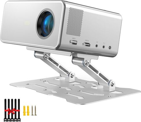 3-in-1 Adjustable Projector Mount Stand – Universal Ceiling/Wall/Table Mount with 180° Dual-Axis Rotation, Multi-Hole Design, Anti-Slip Pads, 1/4" Screw Compatible for Mini & Standard Projectors in Kuwait