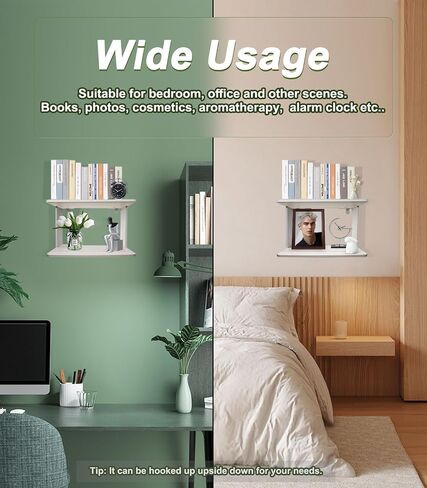2-Be-Best Projector Mount Shelf, Projector Wall Mount Shelf 2 Layers Floating Shelves Wall Hanging Shelves for Router Projectors Camera TV Accessories 2 Installation Methods White in Kuwait