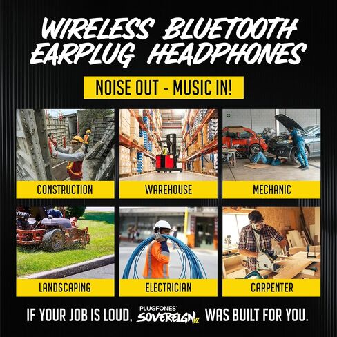 Plugfones Sovereign VL Bluetooth Earplug Earbuds, 82dB Volume Limited OSHA in Kuwait
