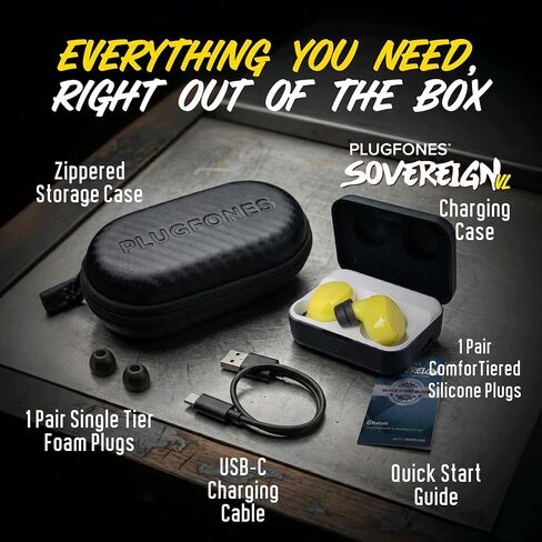 Plugfones Sovereign VL Bluetooth Earplug Earbuds, 82dB Volume Limited OSHA in Kuwait