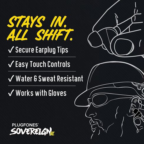 Plugfones Sovereign VL Bluetooth Earplug Earbuds, 82dB Volume Limited OSHA in Kuwait