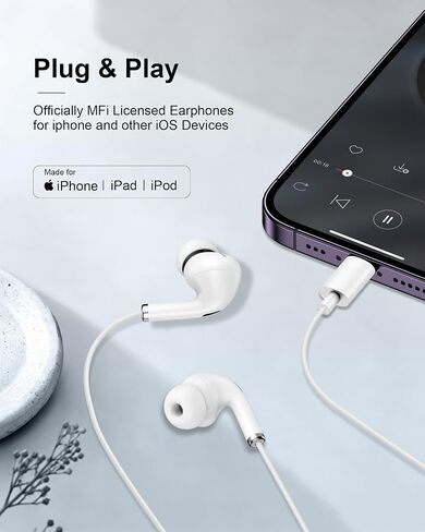 Wired Lightning Ear Buds for iPhone 14 13, Apple Pods Headphones Earphones in Kuwait