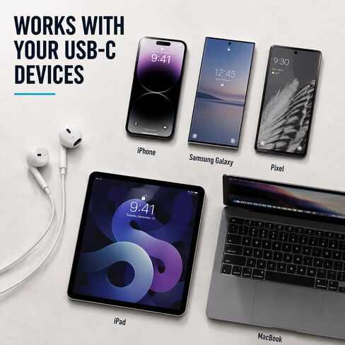 Mysea Wired Headphones USB C Earbuds with Microphone for iPhone in Kuwait