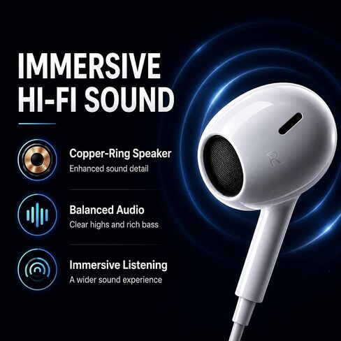 Mysea Wired Headphones USB C Earbuds with Microphone for iPhone in Kuwait