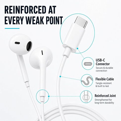 Mysea Wired Headphones USB C Earbuds with Microphone for iPhone in Kuwait