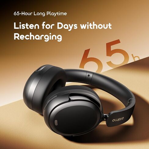 Oraimo Bluetooth Headphones Active Noise Cancelling, 65H Playtime, 3 EQ Modes, Deep Bass, Bluetooth 5.4, Wireless Over-Ear Headphones with Microphone for Office Travel, Black in Kuwait