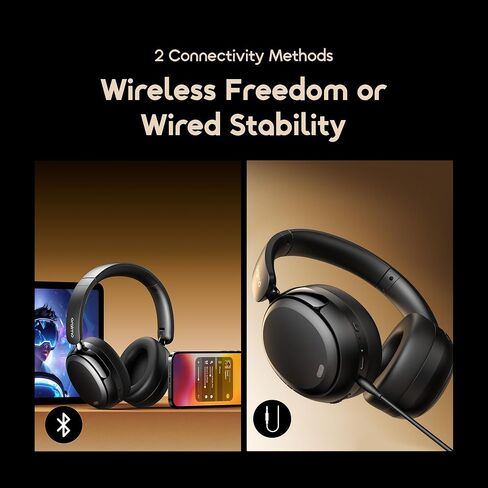 Oraimo Bluetooth Headphones Active Noise Cancelling, 65H Playtime, 3 EQ Modes, Deep Bass, Bluetooth 5.4, Wireless Over-Ear Headphones with Microphone for Office Travel, Black in Kuwait