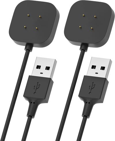 Compatible with Fitbit Sense & Versa 3 Charger Replacement Charging Cable Dock for Sense 2,Versa 4 Smartwatch 3.3Ft USB Magnetic Wireless Cord - 2Pack in Kuwait
